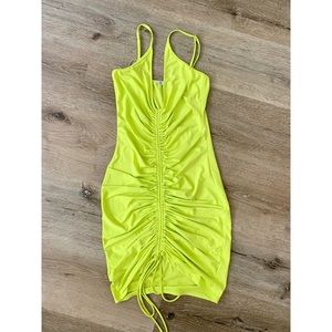 Fashion Nova Neon Ruched Dress